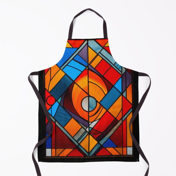 Item preview, Geometric Modern Abstract Stained Glass Panel designed and sold by pinkal.