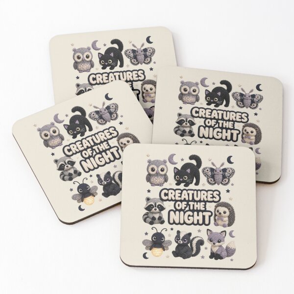 Item preview, Creatures Of The Night Cute Crochet Nocturnal Animals Collection designed and sold by Panom Suavichien.