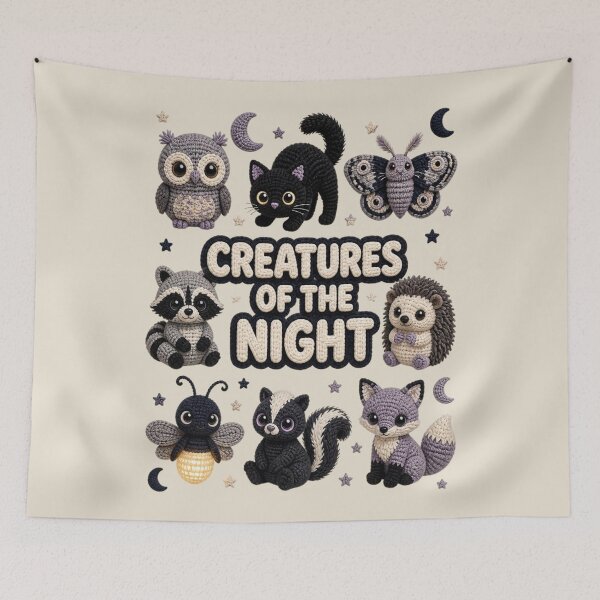 Item preview, Creatures Of The Night Cute Crochet Nocturnal Animals Collection designed and sold by Panom Suavichien.