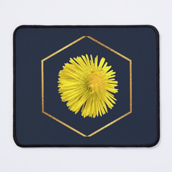 Item preview, Gold Hexagon Coltsfoot Floral Graphic Cutout designed and sold by BalkanBloom.
