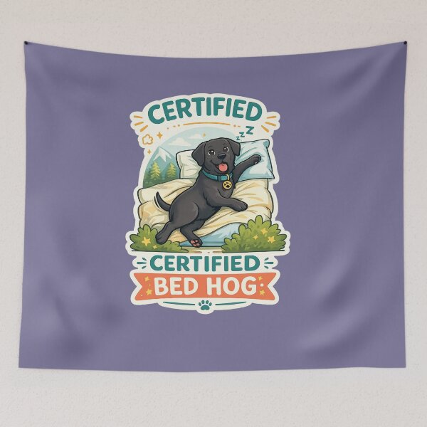 Item preview, Certified Bed Hog | Funny Black Labrador Dog Lover Gift designed and sold by Goodthingstree.