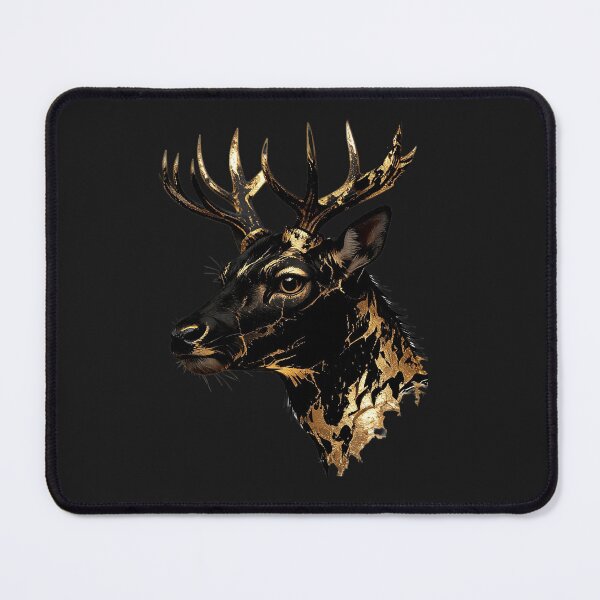 Item preview, Majestic Black & Gold Stag | Luxury Deer Wildlife Art Illustration designed and sold by TitiaDesign.