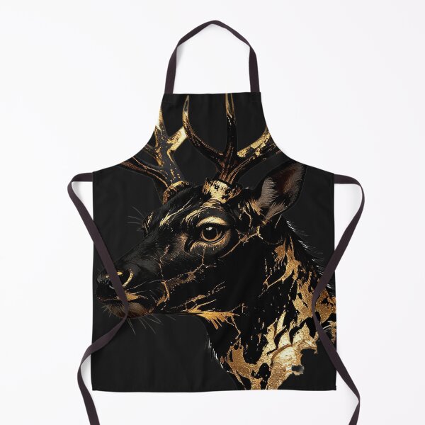 Item preview, Majestic Black & Gold Stag | Luxury Deer Wildlife Art Illustration designed and sold by TitiaDesign.
