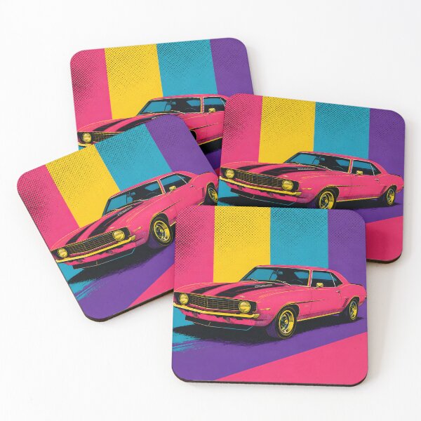 Item preview, Hot Pink Classic Muscle Car – Retro Pop Art designed and sold by GutyzDesignsES.