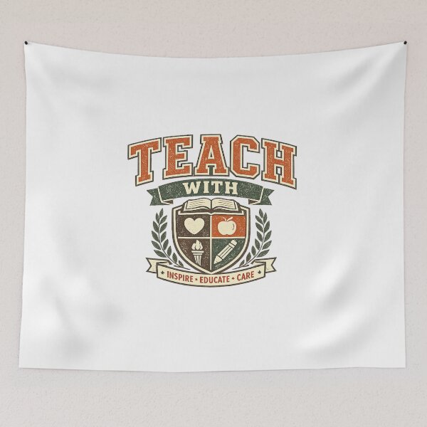 Item preview, Teach With Heart Retro Varsity Teacher Athletic Style designed and sold by teemix.