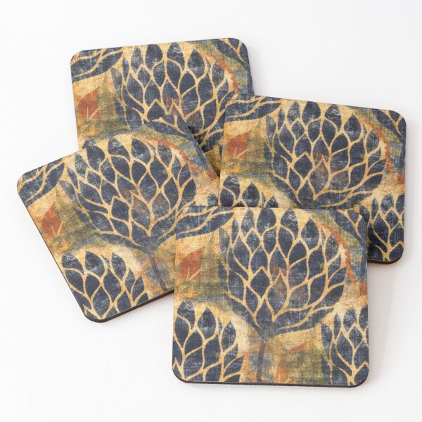 Item preview, Indigo Artichokes – Weathered Botanical Collage designed and sold by TrueWoven Studio.
