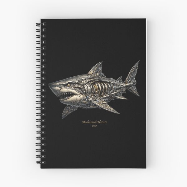 Item preview, Mechanical Nature 002 – Cybernetic Great White Shark | Futuristic Mechanical Shark | Premium Sci-Fi Ocean Art designed and sold by getpressedshirt.