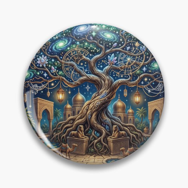 Item preview, Tree of the Cosmos | Celestial Oasis Fantasy Painting designed and sold by Origamoart.