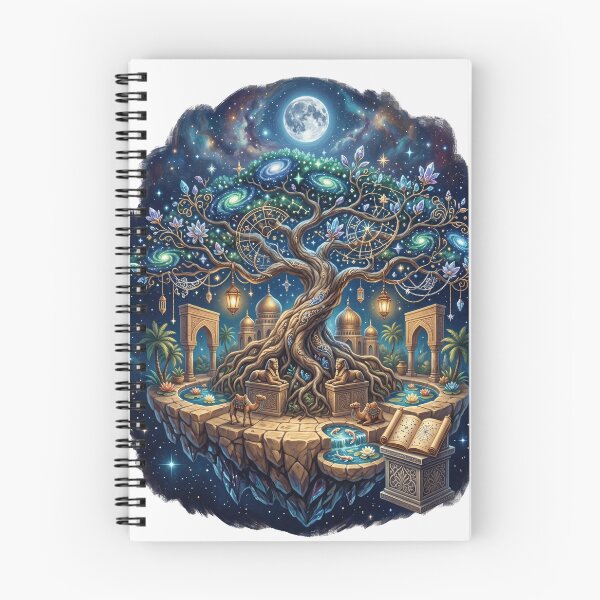 Item preview, Tree of the Cosmos | Celestial Oasis Fantasy Painting designed and sold by Origamoart.