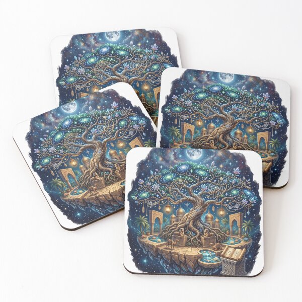 Item preview, Tree of the Cosmos | Celestial Oasis Fantasy Painting designed and sold by Origamoart.