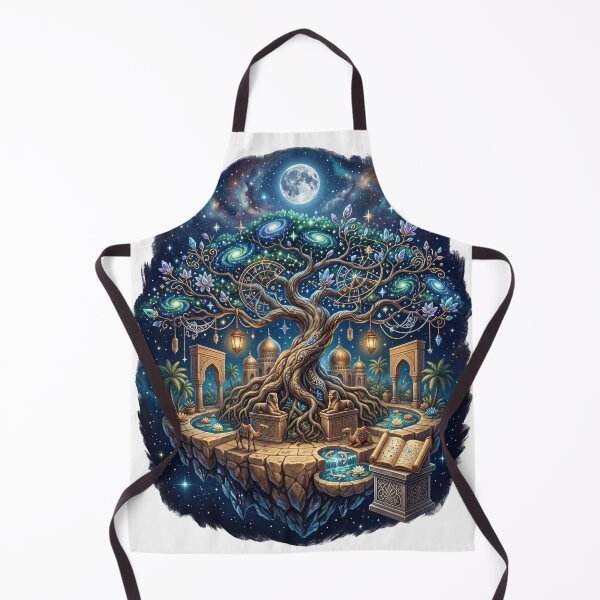 Item preview, Tree of the Cosmos | Celestial Oasis Fantasy Painting designed and sold by Origamoart.