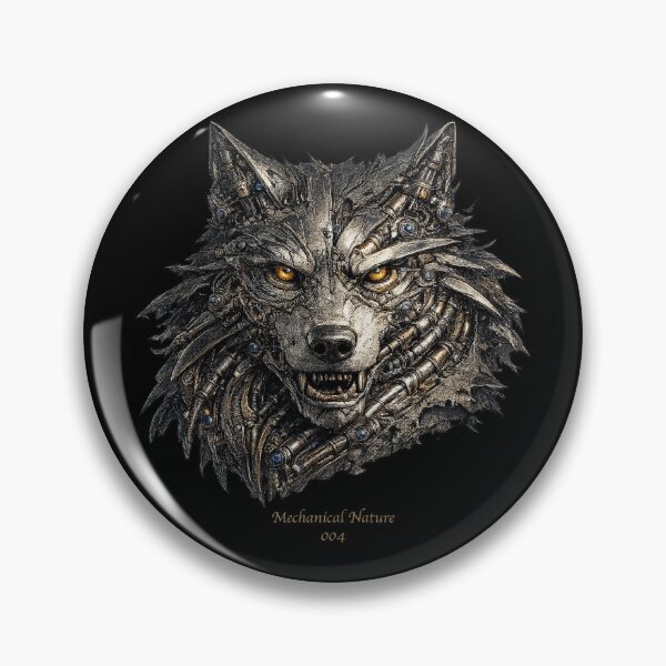 Item preview, Mechanical Nature 004 – Cybernetic Wolf | Biomechanical Wolf | Futuristic Mechanical Predator Art designed and sold by getpressedshirt.