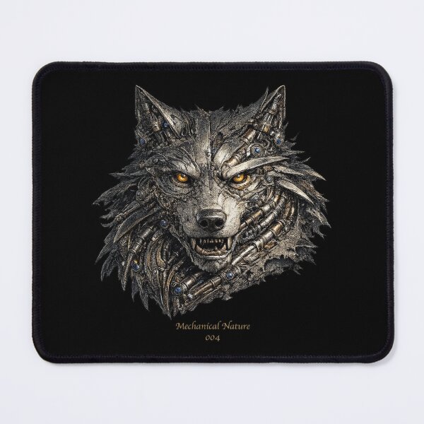 Item preview, Mechanical Nature 004 – Cybernetic Wolf | Biomechanical Wolf | Futuristic Mechanical Predator Art designed and sold by getpressedshirt.