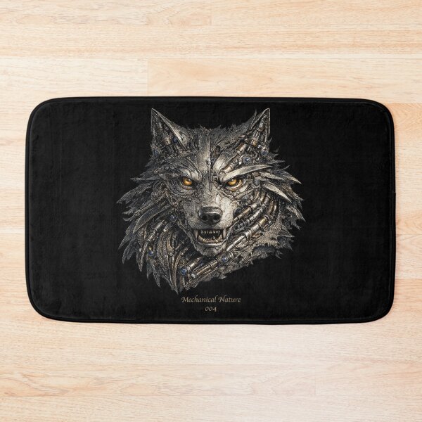 Item preview, Mechanical Nature 004 – Cybernetic Wolf | Biomechanical Wolf | Futuristic Mechanical Predator Art designed and sold by getpressedshirt.