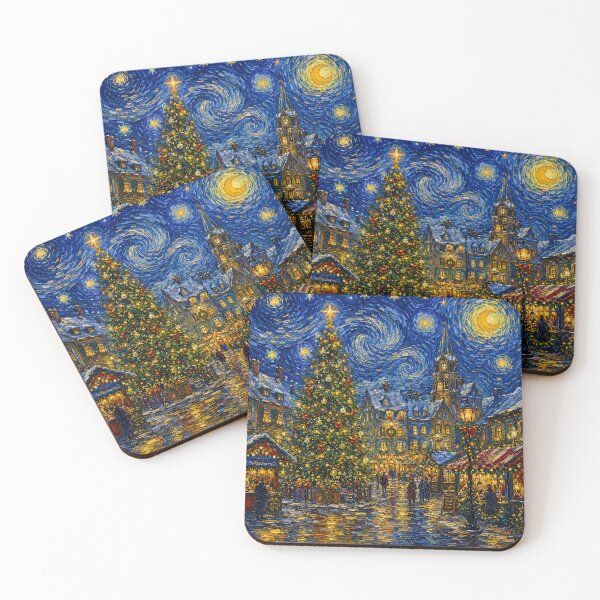 Item preview, European Christmas Market Under a Starry Winter Sky designed and sold by GutyzDesignsES.