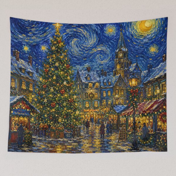 Item preview, European Christmas Market Under a Starry Winter Sky designed and sold by GutyzDesignsES.
