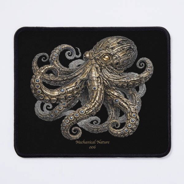 Item preview, Mechanical Nature 006 – Cybernetic Octopus | Biomechanical Octopus | Futuristic Mechanical Ocean Art designed and sold by getpressedshirt.