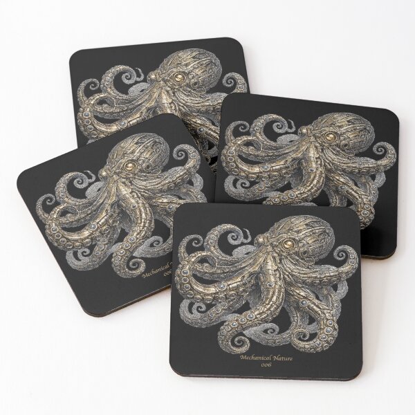 Item preview, Mechanical Nature 006 – Cybernetic Octopus | Biomechanical Octopus | Futuristic Mechanical Ocean Art designed and sold by getpressedshirt.