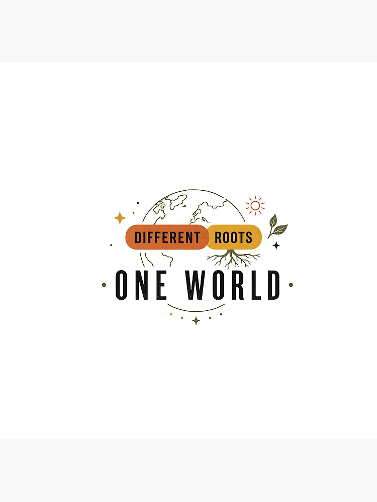Thumbnail 3 of 3, Pin, Different Roots One World Unity Design designed and sold by SurrealSproutz.