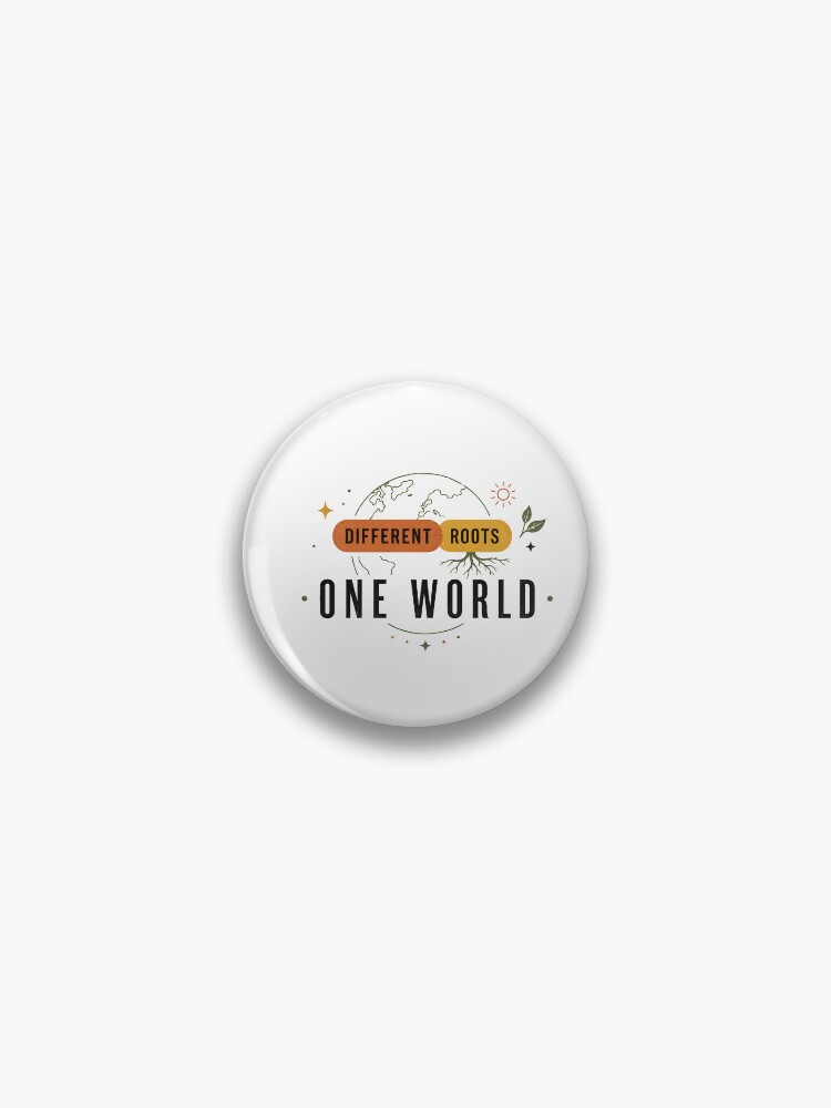 Thumbnail 1 of 3, Pin, Different Roots One World Unity Design designed and sold by SurrealSproutz.