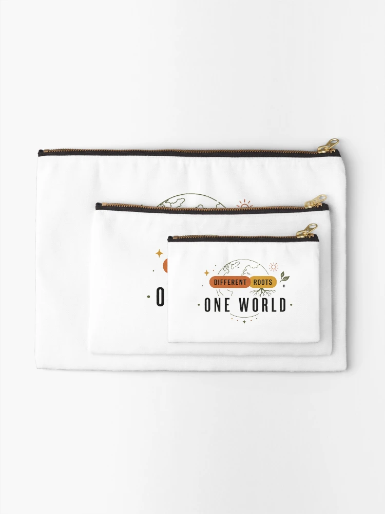 Thumbnail 2 of 4, Zipper Pouch, Different Roots One World Unity Design designed and sold by SurrealSproutz.