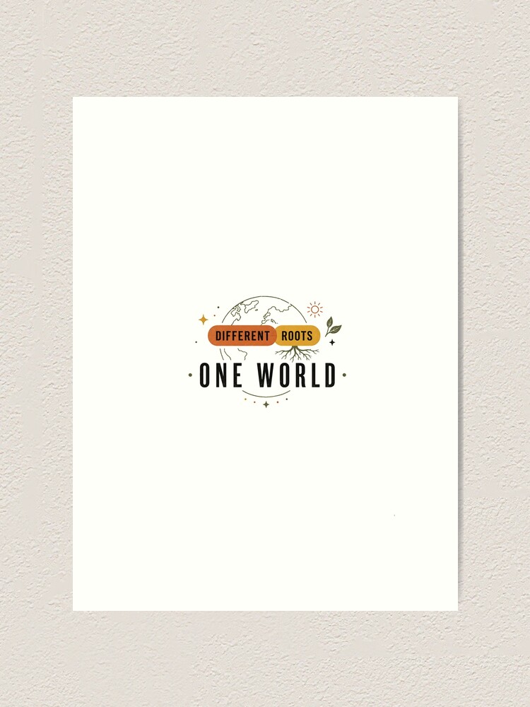 Thumbnail 1 of 3, Art Print, Different Roots One World Unity Design designed and sold by SurrealSproutz.