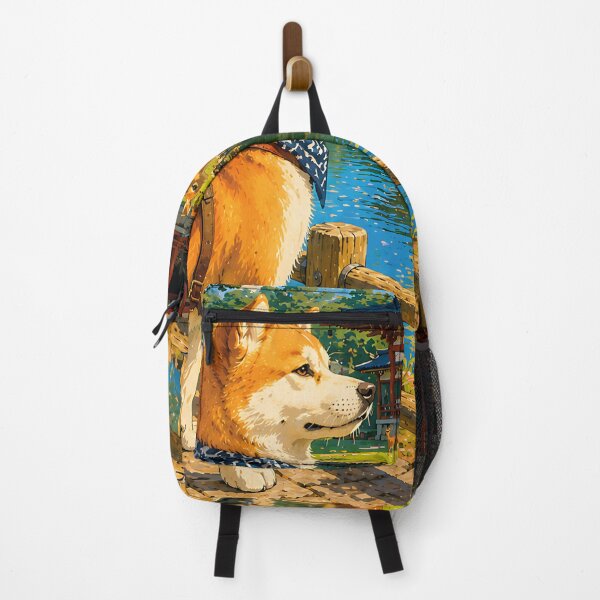 Item preview, Akita observing a temple in Nara designed and sold by Nomad-Paws.
