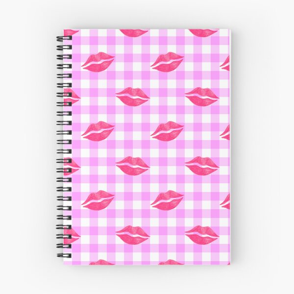 Item preview, Pink Lipstick Kisses on Pink Gingham designed and sold by QuestingPixel.