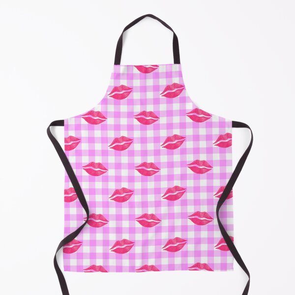 Item preview, Pink Lipstick Kisses on Pink Gingham designed and sold by QuestingPixel.