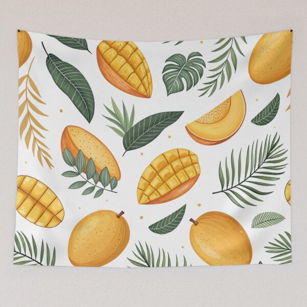 Item preview, Tropical Mango Botanical Seamless Pattern designed and sold by Angellacelin.