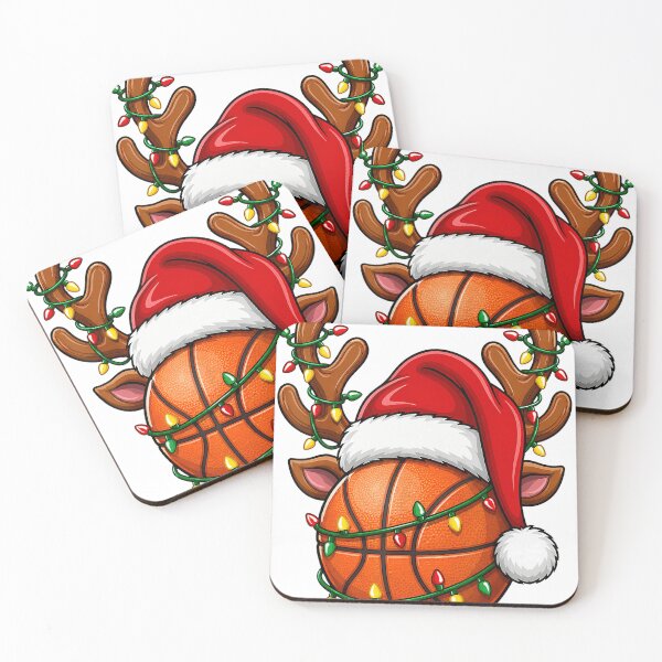 Item preview, Festive Lights Santa Hat Reindeer Basketball Christmas designed and sold by DR-STORE.