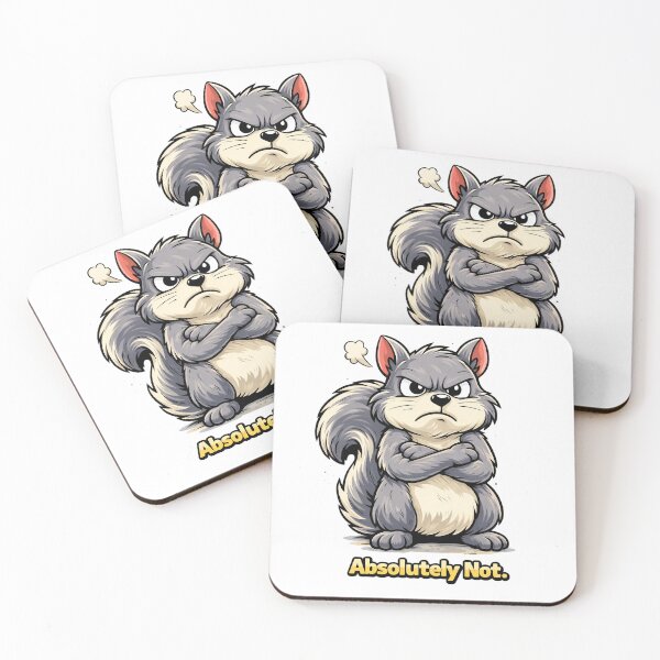Item preview, Absolutely Not Grumpy Squirrel Funny Attitude Cartoon Design. designed and sold by The-T-In-Retro.