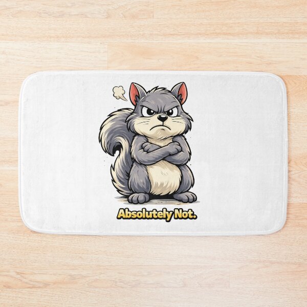 Item preview, Absolutely Not Grumpy Squirrel Funny Attitude Cartoon Design. designed and sold by The-T-In-Retro.