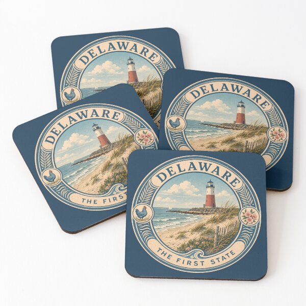Item preview, Delaware Landscape Illustration Travel Art Badge designed and sold by KrisSidDesigns.