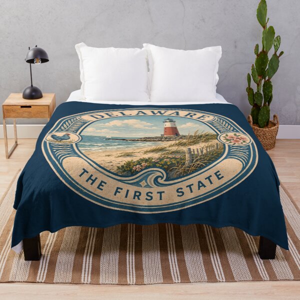 Item preview, Delaware Landscape Illustration Travel Art Badge designed and sold by KrisSidDesigns.