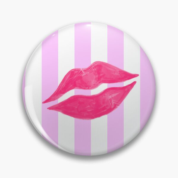 Item preview, Pink Lipstick Kisses on Pink Stripes designed and sold by QuestingPixel.