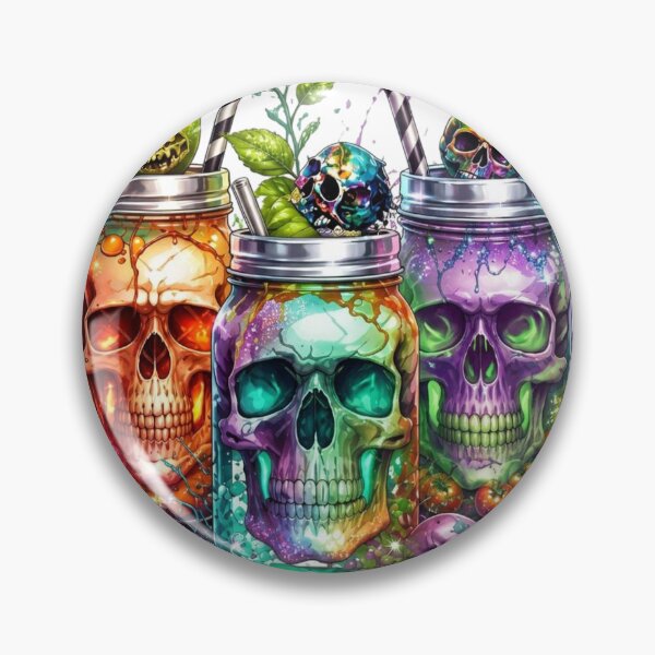 Item preview, Mason Jar Skulls designed and sold by Blush Meadow Trading Co.