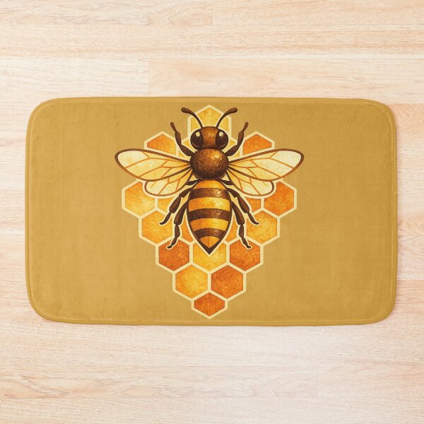 Item preview, Mid-Century Scandinavian Honeybee Illustration – Retro Geometric Design designed and sold by MagicMakerPh.