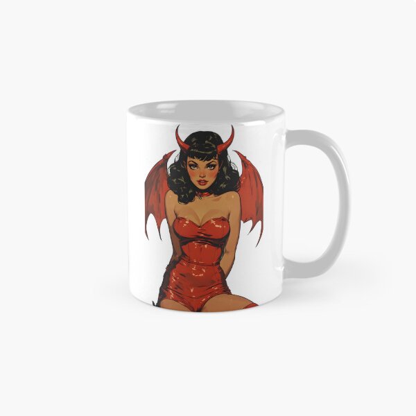 Item preview, Devil woman with red wings and horns on transparent background designed and sold by Creative88Art.