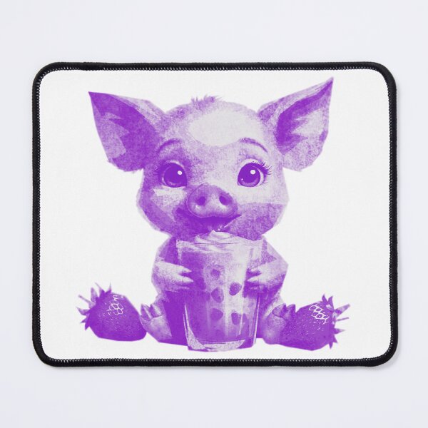 Item preview, Cute Kawaii Baby Pig with Strawberry Milkshake designed and sold by kinpirks.