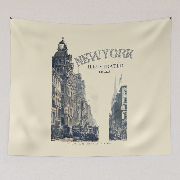 Item preview, New York Illustrated Vintage Cityscape designed and sold by MugsAndDuds.
