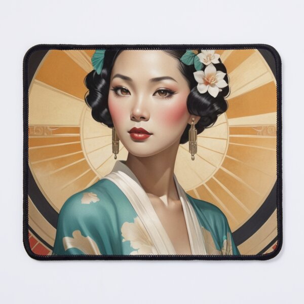 Item preview, Asian Woman Art Deco Portrait  designed and sold by GenesisArtis.