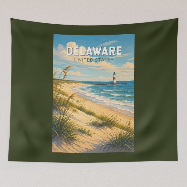 Item preview, Delaware Illustration Travel Art Vintage designed and sold by KrisSidDesigns.