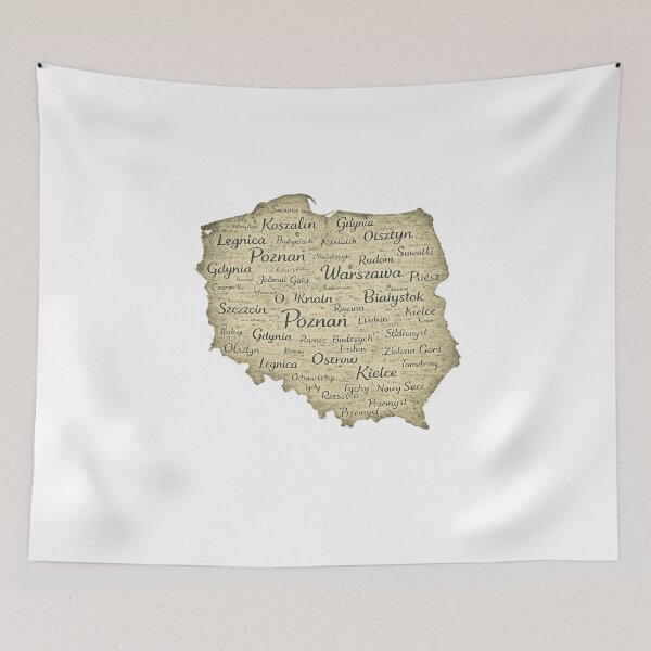 Item preview, Poland Map Made of City Names designed and sold by JMDG Studio.