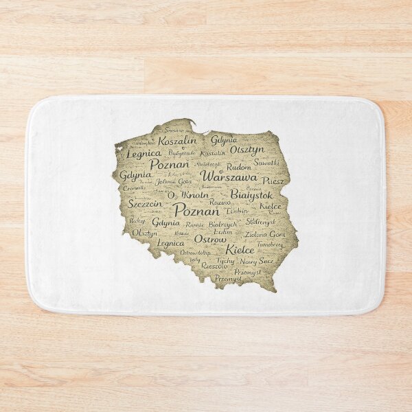 Item preview, Poland Map Made of City Names designed and sold by JMDG Studio.