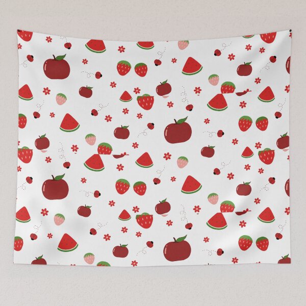 Item preview, Cute Fruit Pattern - Strawberry, Apple, Watermelon & Ladybugs Aesthetic. designed and sold by KalaPXL.