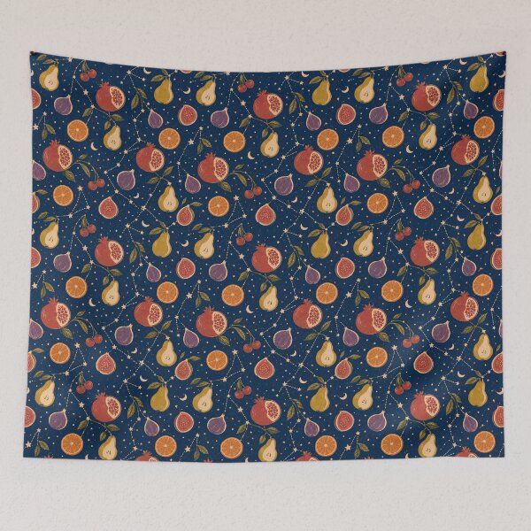 Item preview, Celestial Fruit Constellation Seamless Pattern designed and sold by VIVID COLORS CLUB.