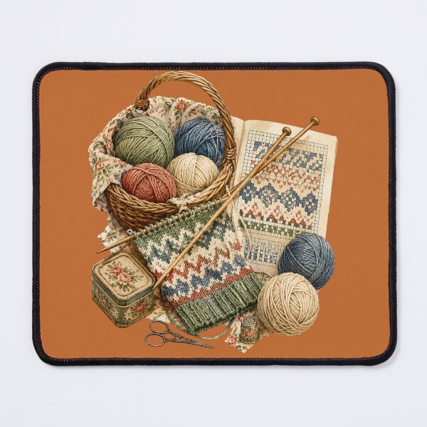 Item preview, Retro 1940s Knitting Craft Illustration – Vintage Cottage Pattern Design designed and sold by MagicMakerPh.