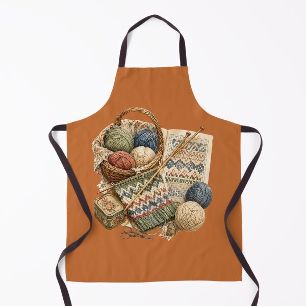Item preview, Retro 1940s Knitting Craft Illustration – Vintage Cottage Pattern Design designed and sold by MagicMakerPh.