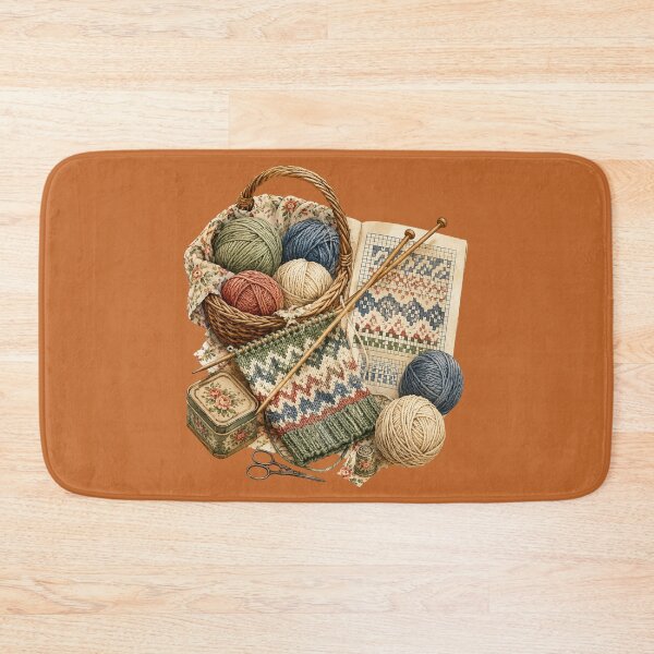 Item preview, Retro 1940s Knitting Craft Illustration – Vintage Cottage Pattern Design designed and sold by MagicMakerPh.